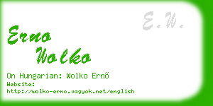 erno wolko business card